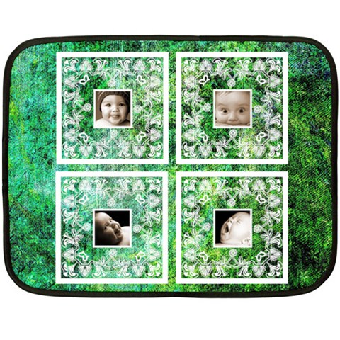 Green Baby Lace Mini Fleece By Catvinnat 35 x27  Blanket