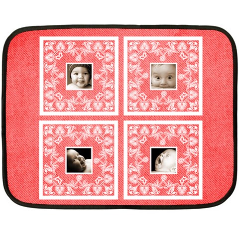 Red Babylove Lace Mini Fleece By Catvinnat 35 x27  Blanket