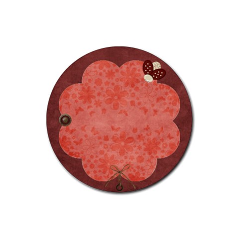 Blissfull Bella Flower Rubber Coaster  By Bitsoscrap Front