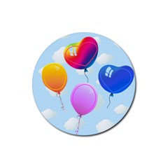 coaster_balloons - Rubber Coaster (Round)