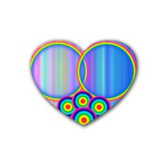 rubber_heart_rainbows - Rubber Coaster (Heart)