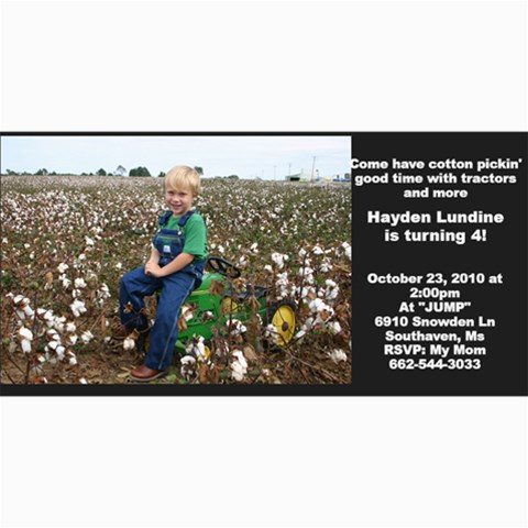 Hayden s 4th Birthday Invitation By Lisa Faulkenbery 8 x4  Photo Card - 1