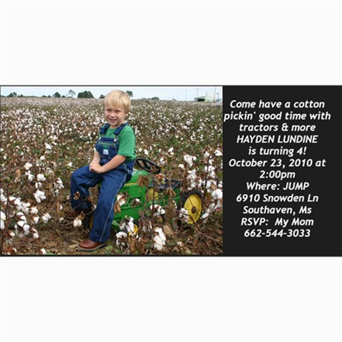 Hayden s 4th Birthday Invitation 2 By Lisa Faulkenbery 8 x4  Photo Card - 3