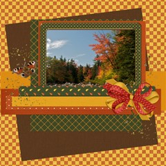 Autumn Frolic - ScrapBook Page 8  x 8 