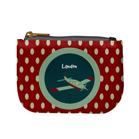 Red & Blue Plane Mini Coin Purse By Klh Front