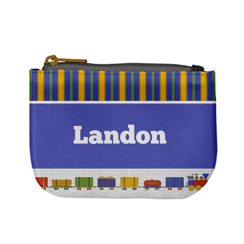 Train & Stripes Mini Coin Purse By Klh Front