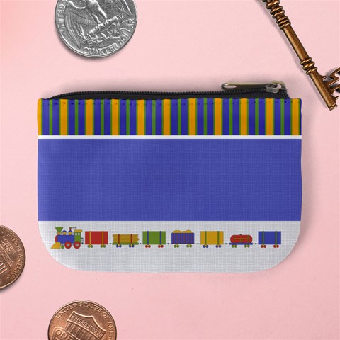 Train & Stripes Mini Coin Purse By Klh Back