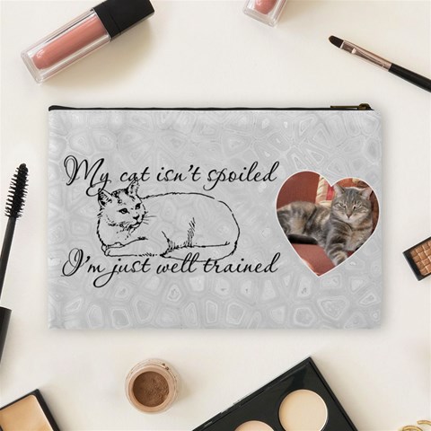 Cat Large Cosmetic Bag By Lil Back