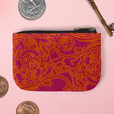 Pink & Orange Mini Coin Purse By Klh Back