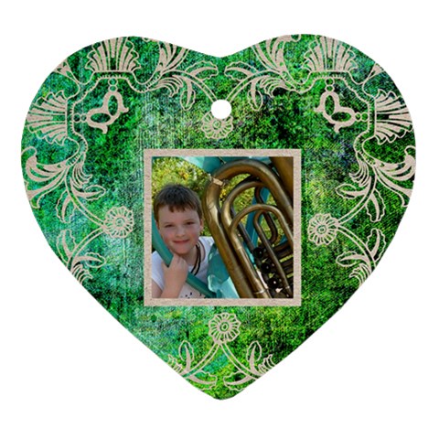 Eden Lace Heart Ornament By Catvinnat Front