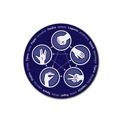 posavasos piedra papel tijera lagarto spock - Rubber Coaster (Round) posavasos piedra papel tijera lagarto spock - Rubber Coaster (Round)
