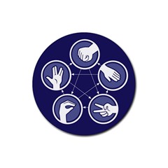 coaster stone lizard scissors lizard spock - Rubber Coaster (Round) coaster stone lizard scissors lizard spock - Rubber Coaster (Round)