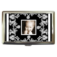 classic black & white cigarette money case 