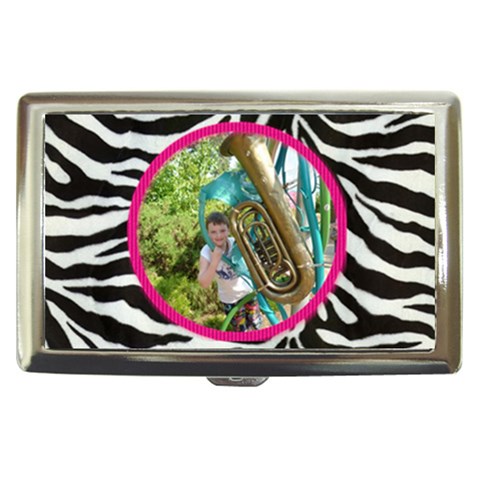 Funky Zebra Cigarette Money Case  By Catvinnat Front