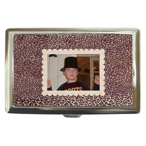 Leopard Skin Cigarette Money Case  By Catvinnat Front