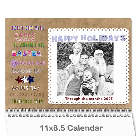 12 Month 2025 Calendar Template Cover