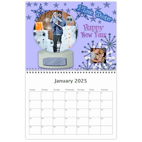 12 Month 2025 Calendar Template Jan 2025