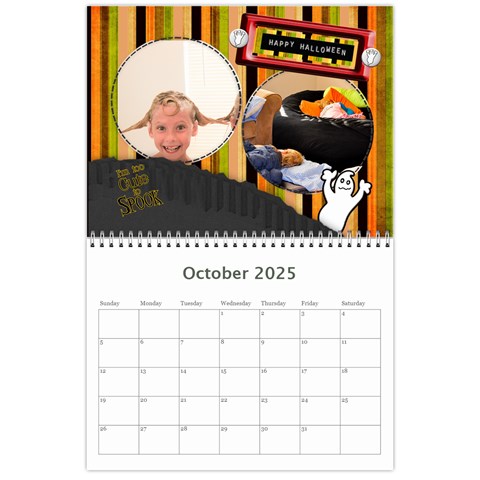 12 Month 2025 Calendar Template Oct 2025