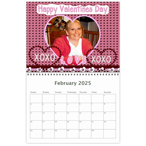 12 Month 2025 Calendar Template Feb 2025