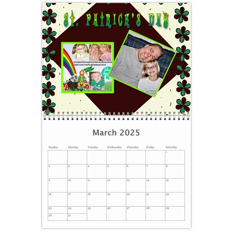 12 Month 2025 Calendar Template Mar 2025