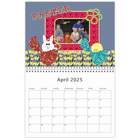 12 Month 2025 Calendar Template Apr 2025