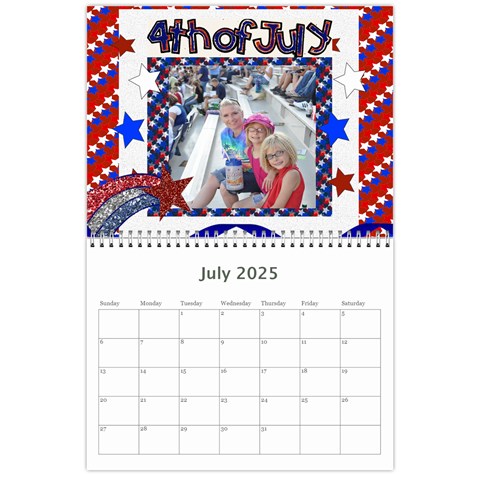 12 Month 2025 Calendar Template Jul 2025