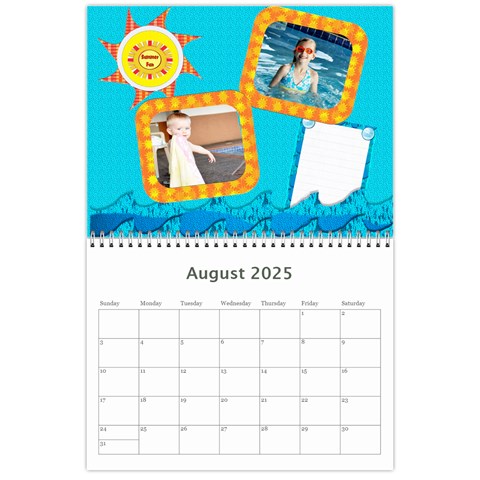 12 Month 2025 Calendar Template Aug 2025