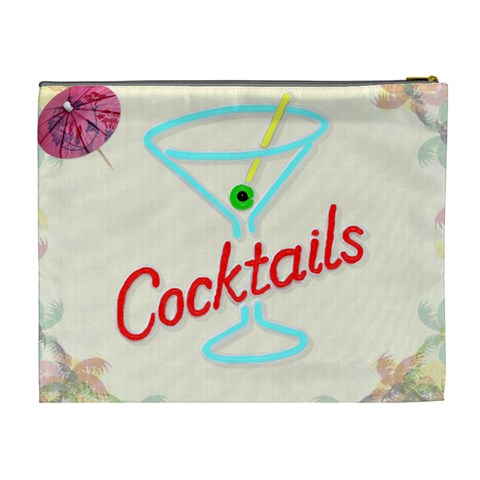 Happy Hour Xl Cosmetic Bag By Lil Back