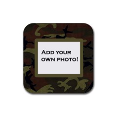 Camouflage coaster - Rubber Coaster (Square)