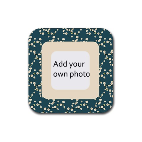 Simple Green Cherry Blossoms Coaster By Jen Front