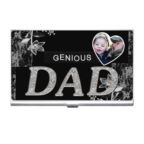 Genious Dad Business Card Holder By Lil Front