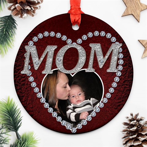 Mom Christmas Ornament By Lil Front