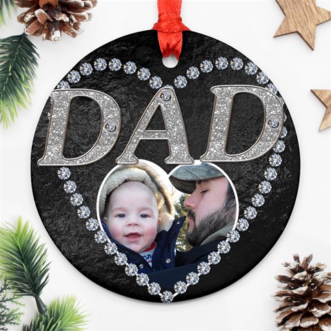 Dad Christmas Ornament By Lil Front