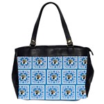 Art Nouveau Multi Frame bright blue & White oversized bag - Oversize Office Handbag (2 Sides)