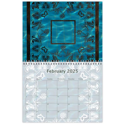 2025 Art Nouveau Pool Cool Calendar By Catvinnat Feb 2025