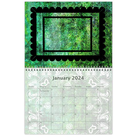 Art Nouveau Green Dream Calendar 2024 By Catvinnat Jan 2024
