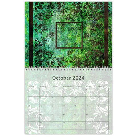 Art Nouveau Green Dream Calendar 2024 By Catvinnat Oct 2024