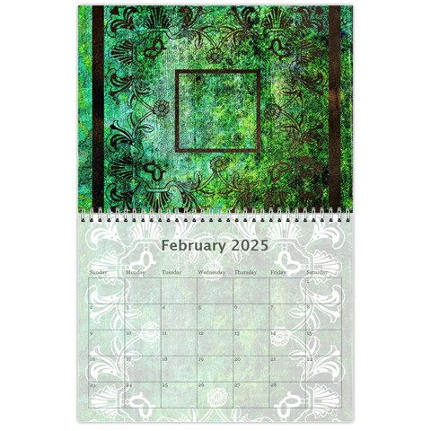 Art Nouveau Green Dream Calendar 2025 By Catvinnat Feb 2025