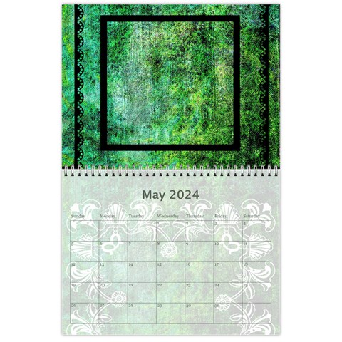 Art Nouveau Green Dream Calendar 2024 By Catvinnat May 2024