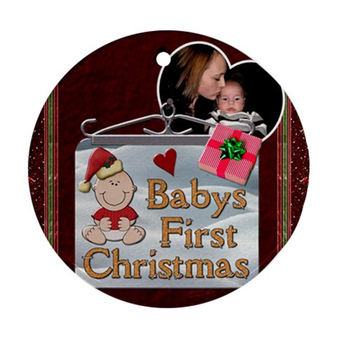 Babys First Christmas Ornament By Lil Front