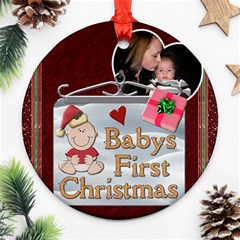 Babys First Christmas Ornament - Ornament (Round)