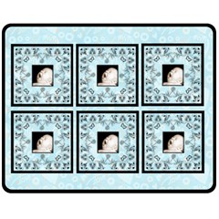 Baby blue art nouveau love heart medium fleece - Fleece Blanket (Medium)