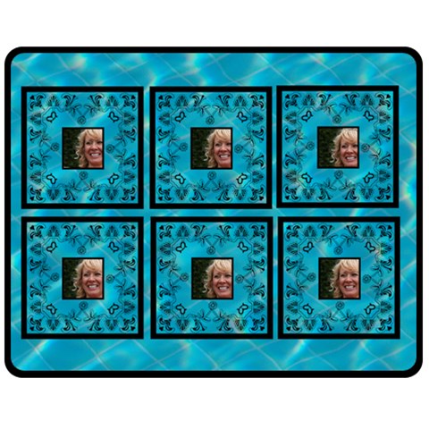 Swimming Pool Blue Nouveau Cruise Medium Fleece By Catvinnat 60 x50  Blanket Front