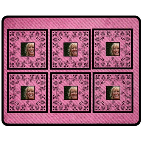 Classic Pink Art Nouveau Medium Fleece By Catvinnat 60 x50  Blanket Front