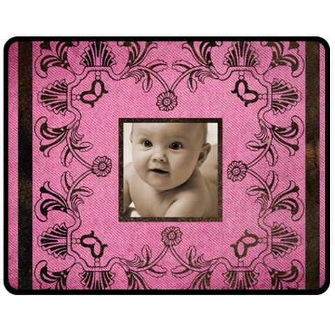 Art Nouveau Pink Medium Fleece By Catvinnat 60 x50  Blanket Front