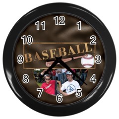 Baseball Wall Clock (4 styles) - Wall Clock (Black)