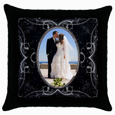 Black Beautiful Pillow By Lil Front