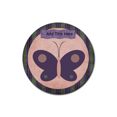 Harmony Butterfly Round Coaster - Rubber Round Coaster (4 pack)