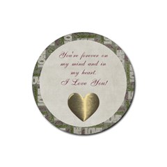 Summer Love Poem Round Coaster - Rubber Round Coaster (4 pack)