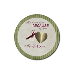 Summer Love Hearts Round Coaster - Rubber Round Coaster (4 pack)